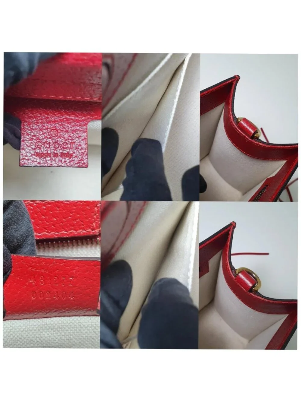 Authentic Gucci Animalier Web Leather Tote Bag Red